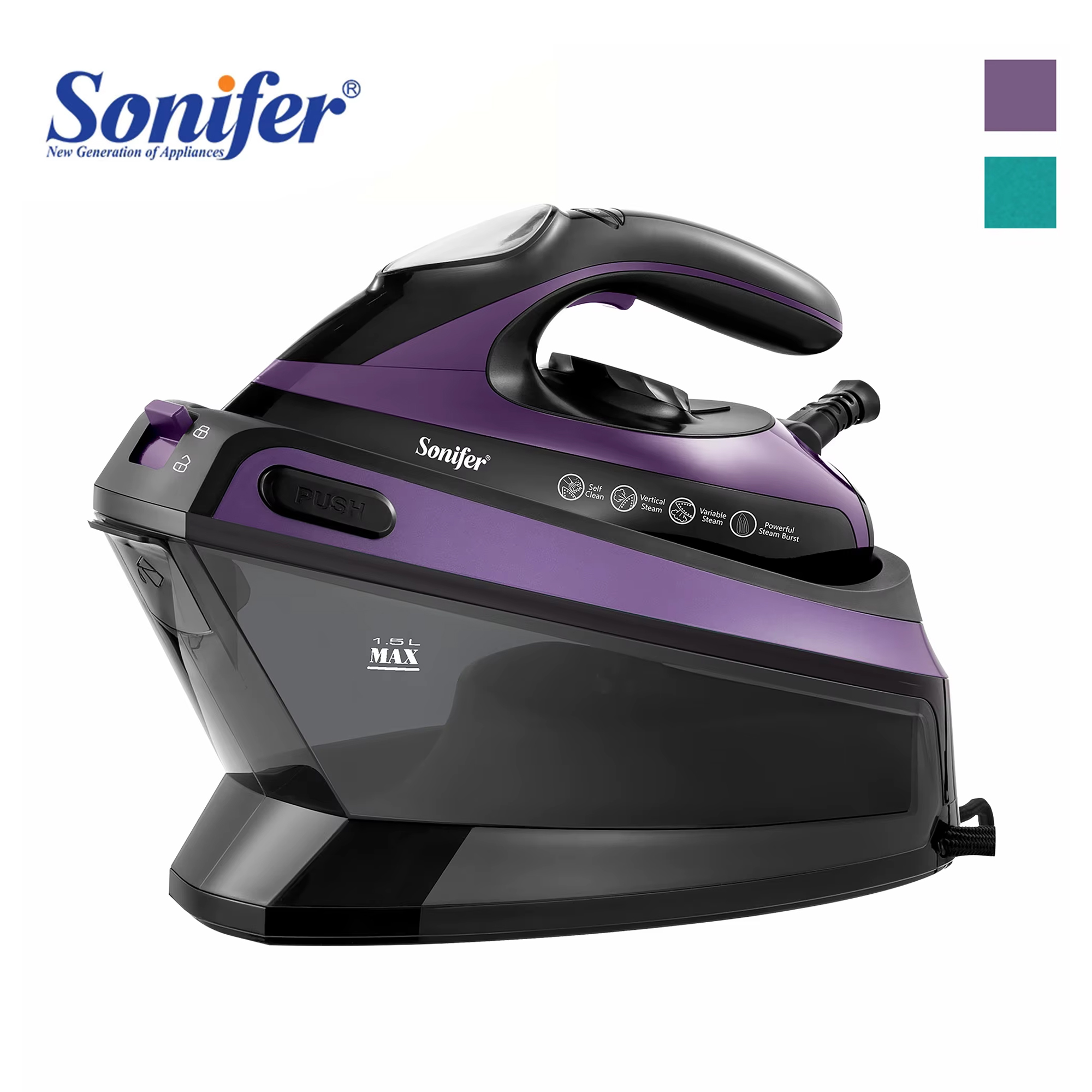 Sonifer SF-9112 – 2400W Peşəkar Buxar Stansiyalı Ütü, 1.5L Su Çəni